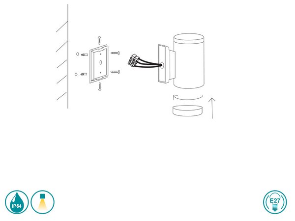 Απλίκα Εξωτερικού Χώρου One Light Cylinder 67132E/BR Σκουριά