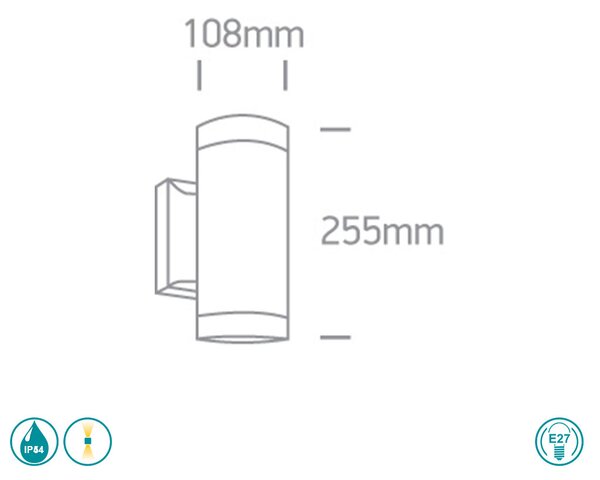 Απλίκα Εξωτερικού Χώρου One Light Cylinder 67132/BR Σκουριά
