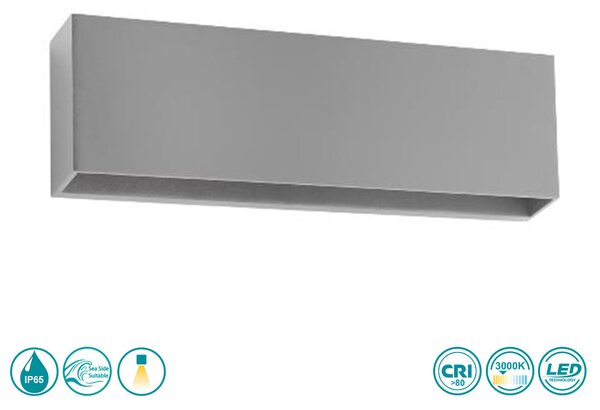 Απλίκα Εξωτερικού Χώρου Sole Luce Secret 21-7013-10 Γκρι (3000K)