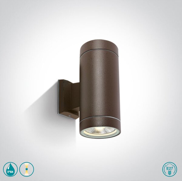 Απλίκα Εξωτερικού Χώρου One Light Cylinder 67132/BR Σκουριά