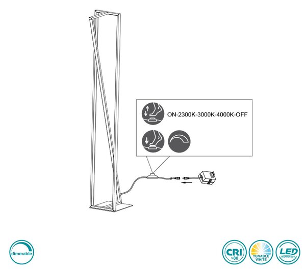 Φωτιστικό Δαπέδου Trio Lighting Edge 426810132 Μαύρο Ματ