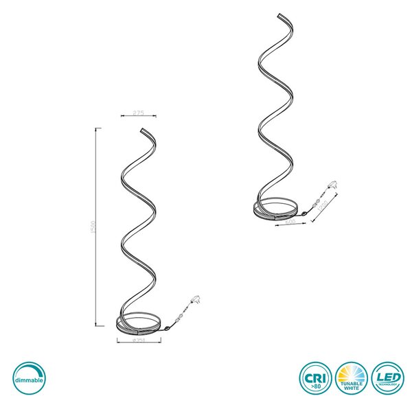 Φωτιστικό Δαπέδου Trio Lighting Yara 426219132 Μαύρο Ματ