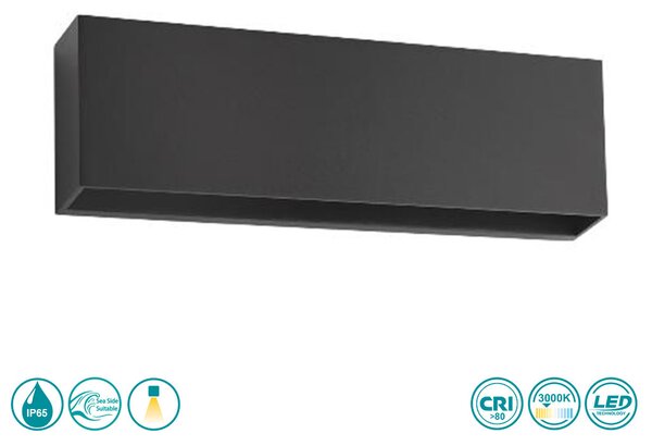 Απλίκα Εξωτερικού Χώρου Sole Luce Secret 21-7013-19 Ανθρακί (3000K)