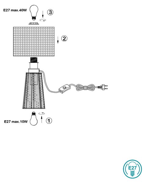 Πορτατίφ RL Lighting Straw R50972026 Rattan