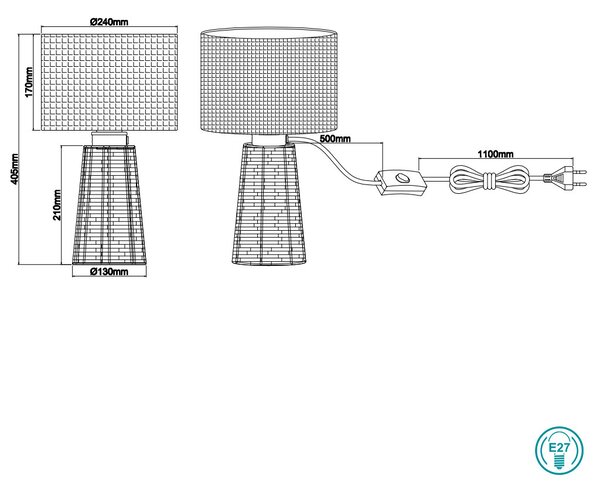 Πορτατίφ RL Lighting Straw R50972026 Rattan