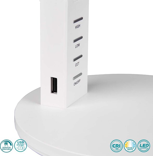 Πορτατίφ Γραφείου Trio Lighting Ava 523090131 Λευκό Ματ
