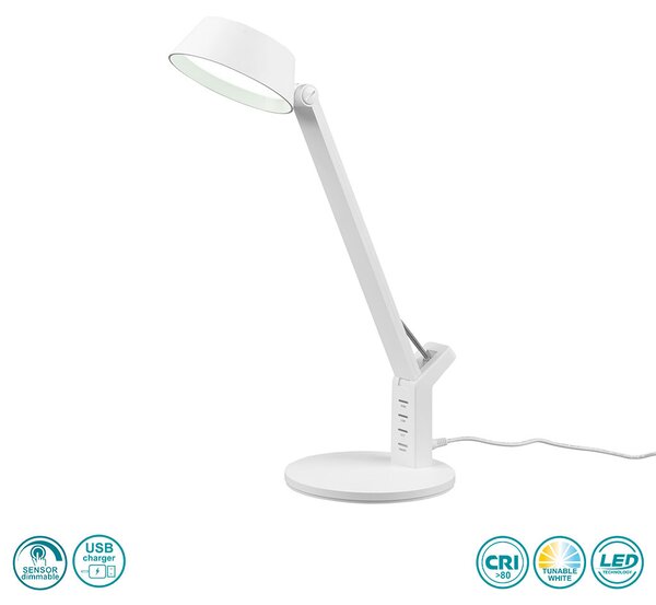 Πορτατίφ Γραφείου Trio Lighting Ava 523090131 Λευκό Ματ