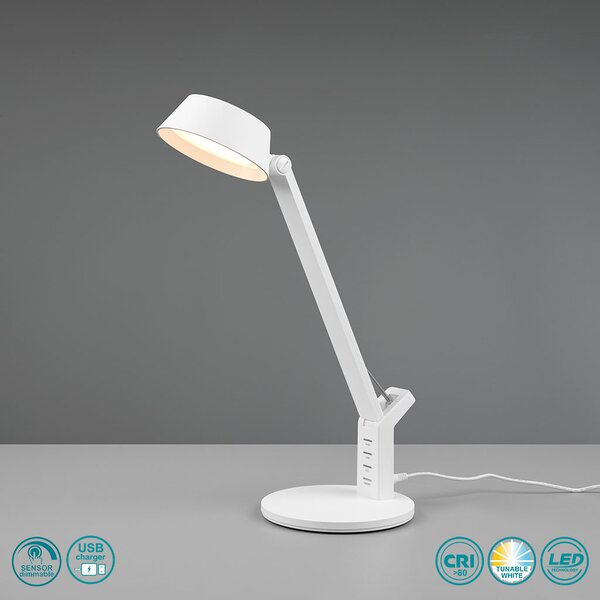 Πορτατίφ Γραφείου Trio Lighting Ava 523090131 Λευκό Ματ