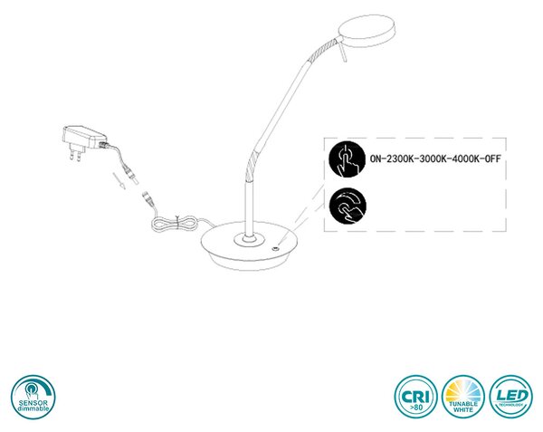Πορτατίφ Γραφείου Trio Lighting Monza 523310131 Λευκό Ματ