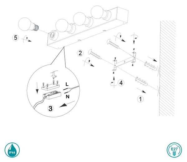 Απλίκα Μπάνιου Trio Lighting Theatro 283600406 Χρώμιο