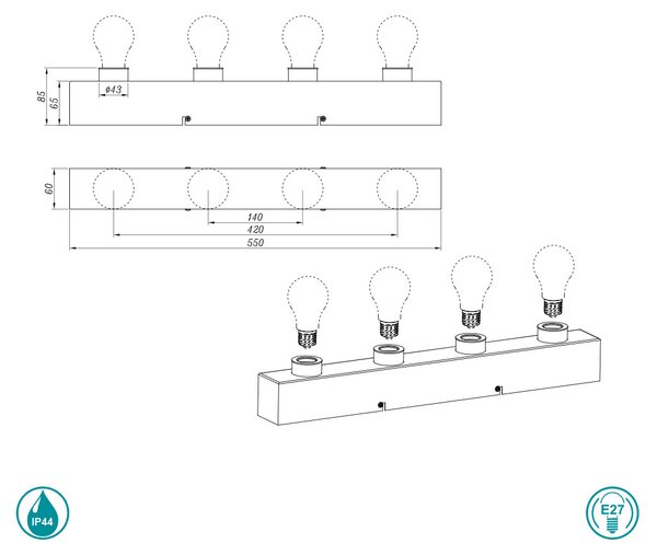Απλίκα Μπάνιου Trio Lighting Theatro 283600406 Χρώμιο