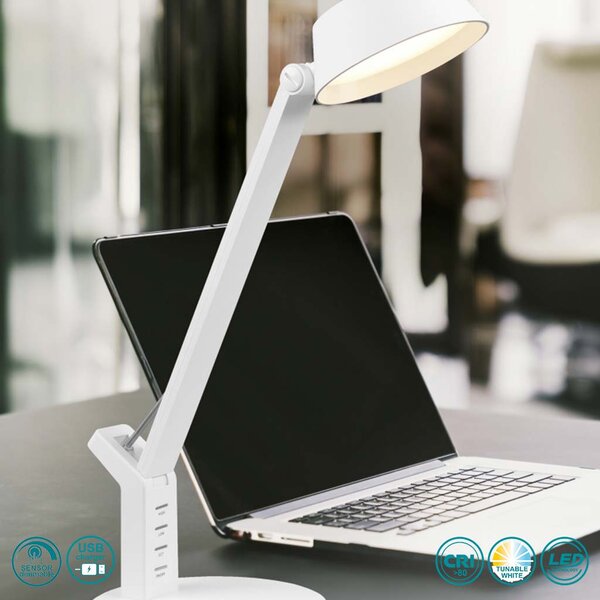 Πορτατίφ Γραφείου Trio Lighting Ava 523090131 Λευκό Ματ