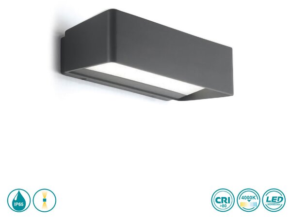 Απλίκα Εξωτερικού Χώρου Gea Luce Haru GES761 Ανθρακί (4000K)