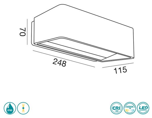 Απλίκα Εξωτερικού Χώρου Gea Luce Haru GES761 Ανθρακί (4000K)