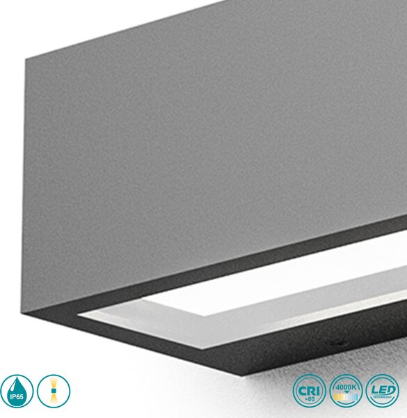 Απλίκα Εξωτερικού Χώρου Gea Luce Ruhm GES970 Ανθρακί (4000K)