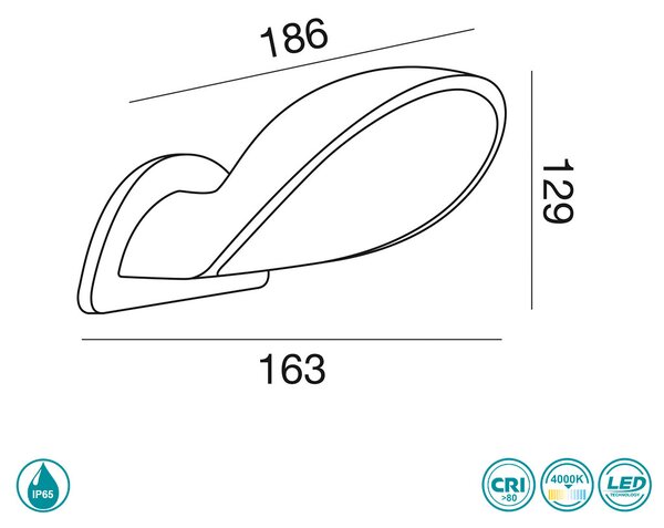 Απλίκα Εξωτερικού Χώρου Gea Luce Iris GES750 Λευκή (4000K)