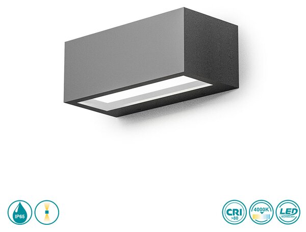 Απλίκα Εξωτερικού Χώρου Gea Luce Ruhm GES970 Ανθρακί (4000K)