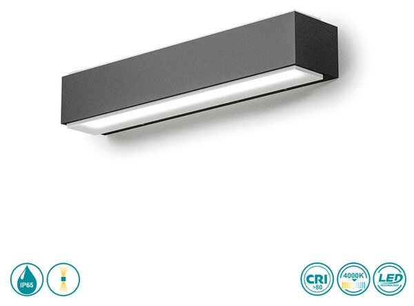 Απλίκα Εξωτερικού Χώρου Gea Luce Nox GES963 Ανθρακί (4000k)