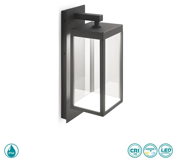 Απλίκα Εξωτερικού Χώρου Gea Luce Sire GES771 Ανθρακί (4000K)