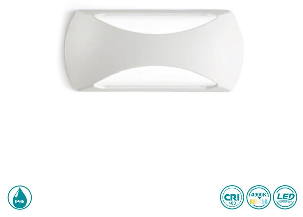 Απλίκα Εξωτερικού Χώρου Gea Luce Surya GPL252 Λευκό Ματ (4000K)