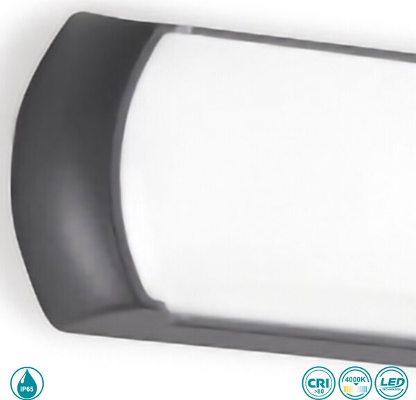 Απλίκα Εξωτερικού Χώρου Gea Luce Nut GPL251 Ανθρακί (4000K)