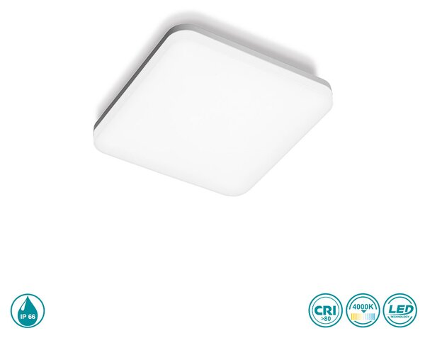 Φωτιστικό Οροφής Εξωτερικού Χώρου Gea Luce Alba GES832 Λευκό Ματ (4000K)