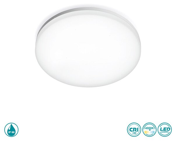 Φωτιστικό Οροφής Εξωτερικού Χώρου Gea Luce Alba GES831 Λευκό Ματ (4000K)