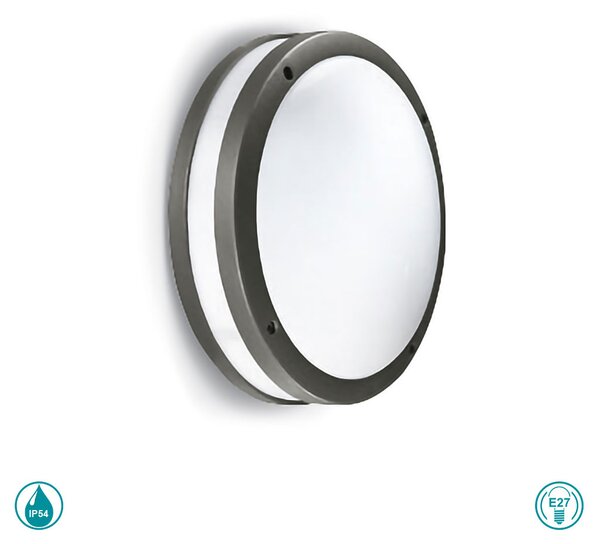 Φωτιστικό Οροφής Εξωτερικού Χώρου Gea Luce Ura GES290 Ανθρακί