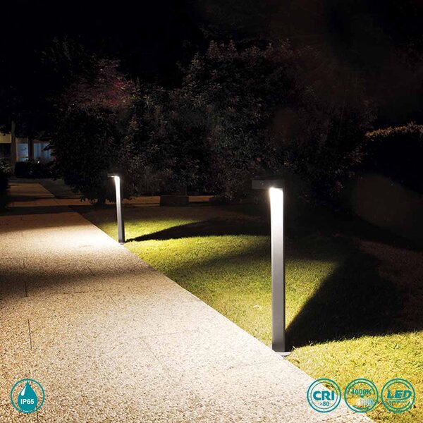 Κολωνάκι Εξωτερικού Χώρου Gea Luce Stril GES933 Γκρι Μεταλλικό