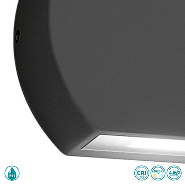Απλίκα Εξωτερικού Χώρου Gea Luce Luly GES891N Ανθρακί (4000K)