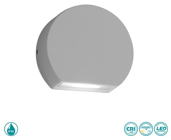 Απλίκα Εξωτερικού Χώρου Gea Luce Luly GES892N Γκρι (4000K)