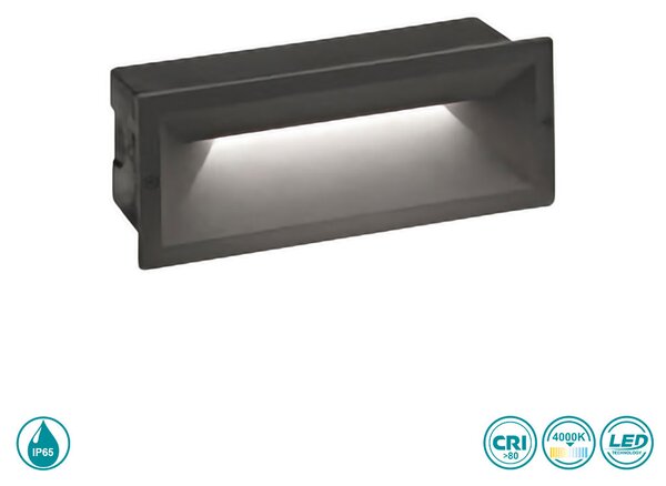 Απλίκα Εξωτερικού Χώρου Χωνευτή Gea Luce Ohrm GES350 Ανθρακί