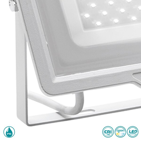 Προβολέας Εξωτερικού Χώρου Gea Luce Ratri GES844C 100W Λευκός Ματ (3000K)