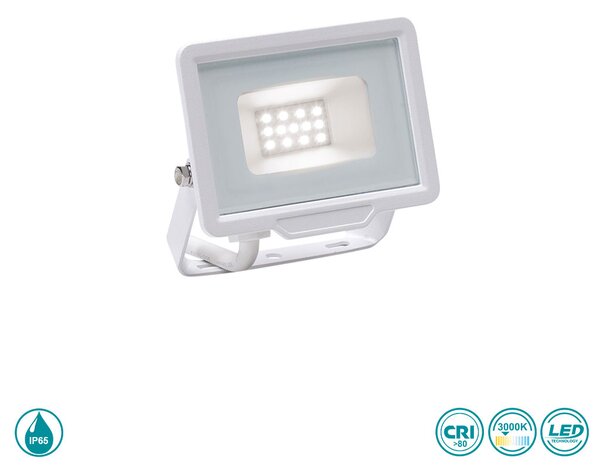 Προβολέας Εξωτερικού Χώρου Gea Luce Ratri 10W GES840C Λευκός Ματ (3000K)