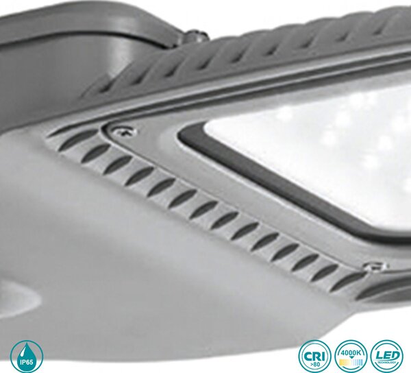 Φωτιστικό LED Δρόμου Gea Luce Khon GES570 50W Γκρι Ματ (4000K)