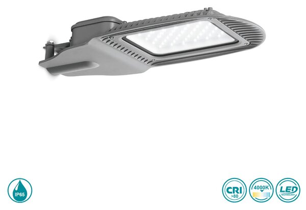 Φωτιστικό LED Δρόμου Gea Luce Khon GES570 50W Γκρι Ματ (4000K)