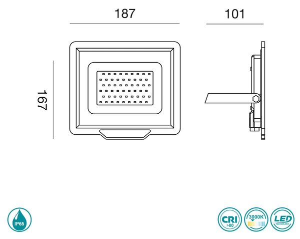 Προβολέας Εξωτερικού Χώρου Gea Luce Ratri GES842C 30W Λευκός Ματ (3000K)