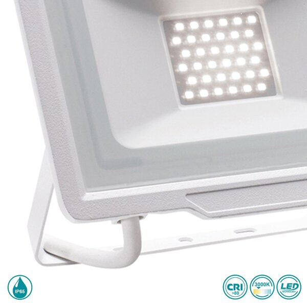 Προβολέας Εξωτερικού Χώρου Gea Luce Ratri GES842C 30W Λευκός Ματ (3000K)