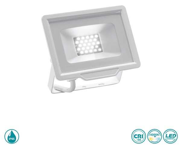 Προβολέας Εξωτερικού Χώρου Gea Luce Ratri GES841N 20W Λευκός Ματ (4000K)