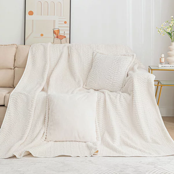 Ριχτάρι Καναπέ Διθέσιου Γούνινο (180x250) Silk Fashion NX201 Ivory