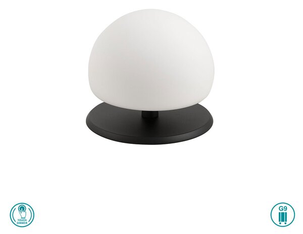 Φωτιστικό Επιτραπέζιο Fabas Luce Morgana 3570-30-101 Μαύρο