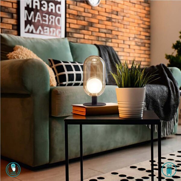 Φωτιστικό Επιτραπέζιο Fabas Luce Gubbio 3553-31-126 Φυμέ