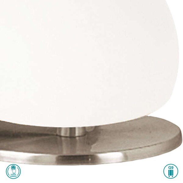Φωτιστικό Επιτραπέζιο Fabas Luce Morgana 3570-30-178 Νίκελ Ματ