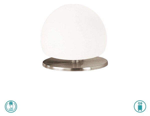 Φωτιστικό Επιτραπέζιο Fabas Luce Morgana 3570-30-178 Νίκελ Ματ
