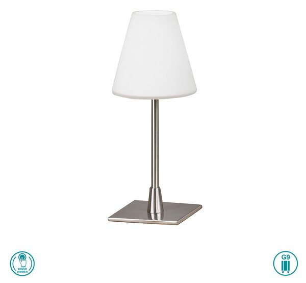 Φωτιστικό Επιτραπέζιο Fabas Luce Lucy 3568-30-178 Νίκελ Ματ