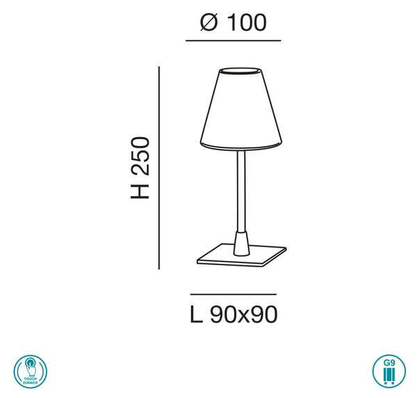 Φωτιστικό Επιτραπέζιο Fabas Luce Lucy 3568-30-101 Μαύρο