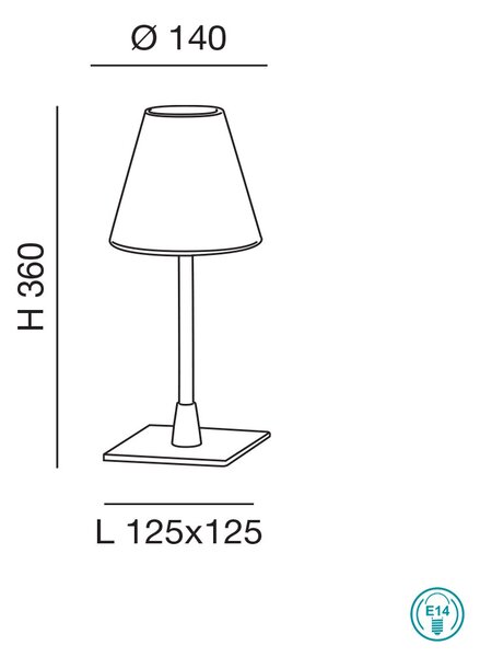 Φωτιστικό Επιτραπέζιο Fabas Luce Lucy Big 2653-31-178 Νίκελ Ματ