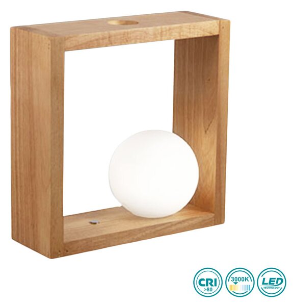 Λάμπα Επιτραπέζια Fabas Luce Kark 3669-30-215 Ξύλο Δρυς