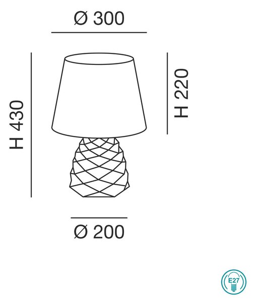Λάμπα Επιτραπέζια Fabas Luce Duchessa 3533-30-102 Κεραμικό Λευκό