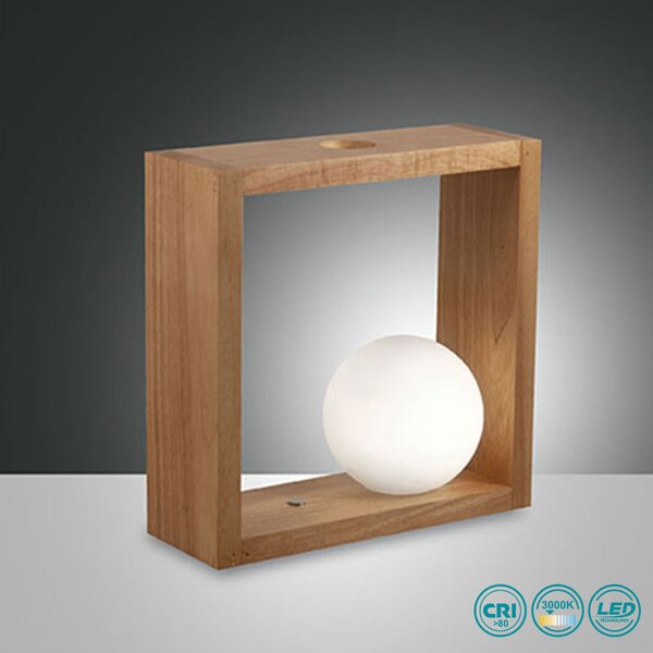 Λάμπα Επιτραπέζια Fabas Luce Kark 3669-30-215 Ξύλο Δρυς